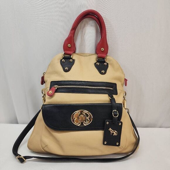 Emma Fox Carry All Fold Over Leather Shoulder Top Handle Boho Hobo Bag Tan - Picture 1 of 13